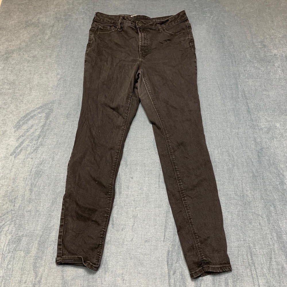 Old Navy Jeans Womens 10 30x28 Black Denim High Rise Rockstar Super Skinny Leg